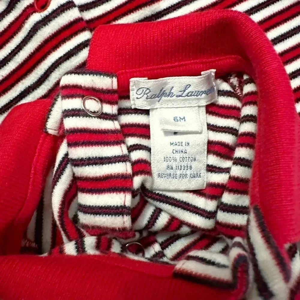 Ralph Lauren | Striped Footed Bodysuit (6 mos) 🐎